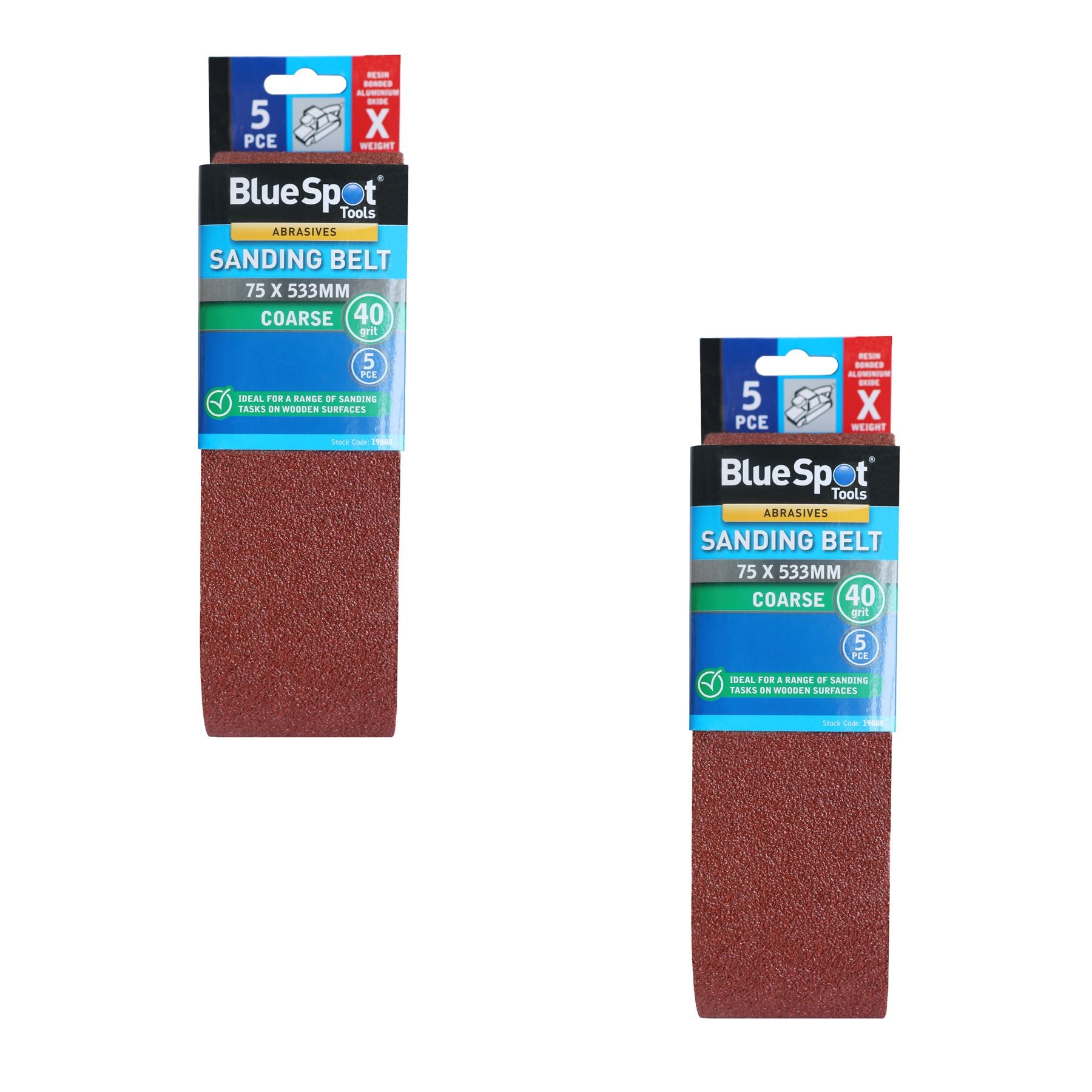 Bluespot Sanding Belts Assorted Grit Paint Removal Belt Sander 75mm X 533mm Bluespot Sanding Belts Assorted Grit Paint Removal Belt Sander 75mm X 533mm