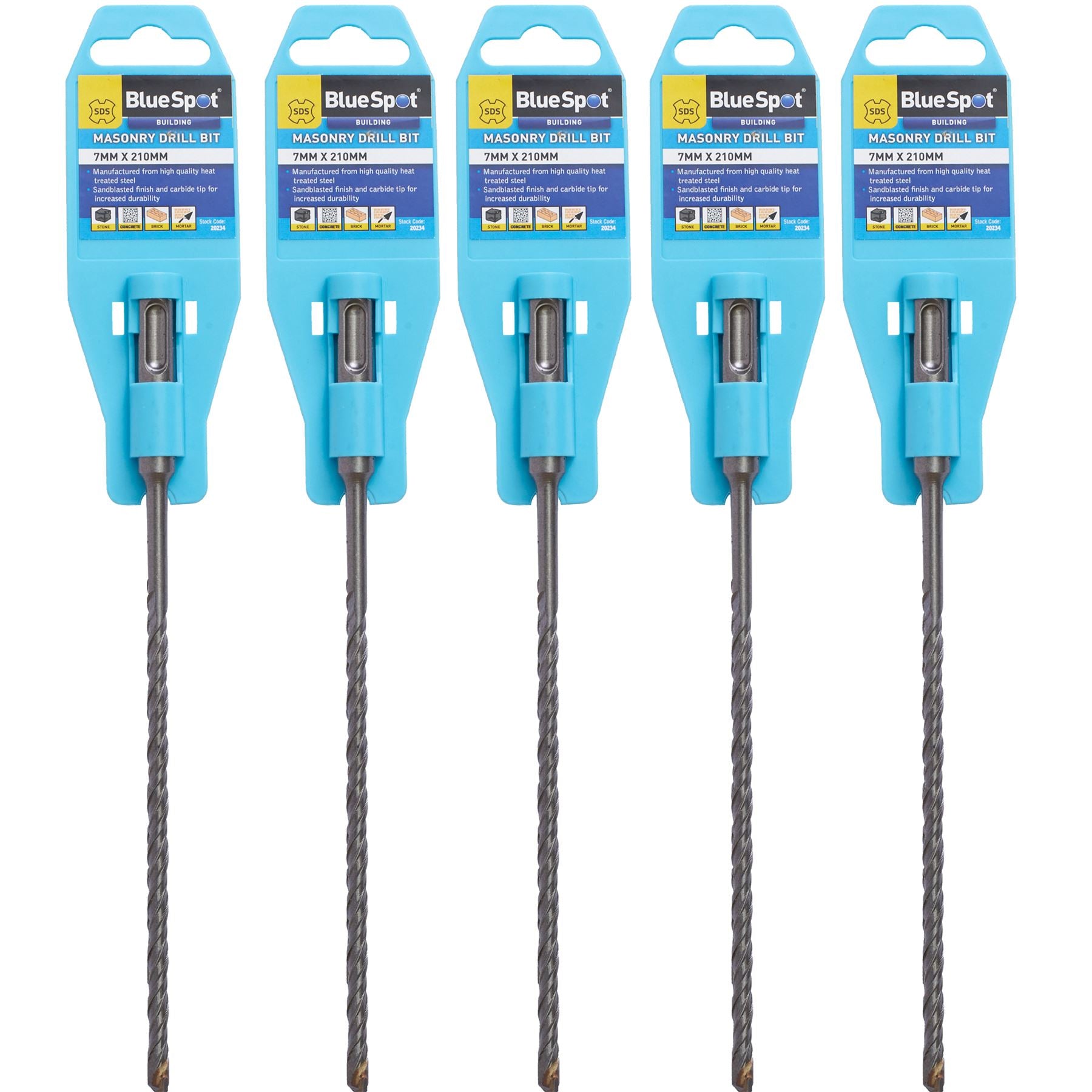 BlueSpot SDS Masonry Hammer Drill Bits Stone Brick Concrete 5.5, 6, 6.5 0r 7mm BlueSpot SDS Masonry Hammer Drill Bits Stone Brick Concrete 5.5, 6, 6.5 0r 7mm