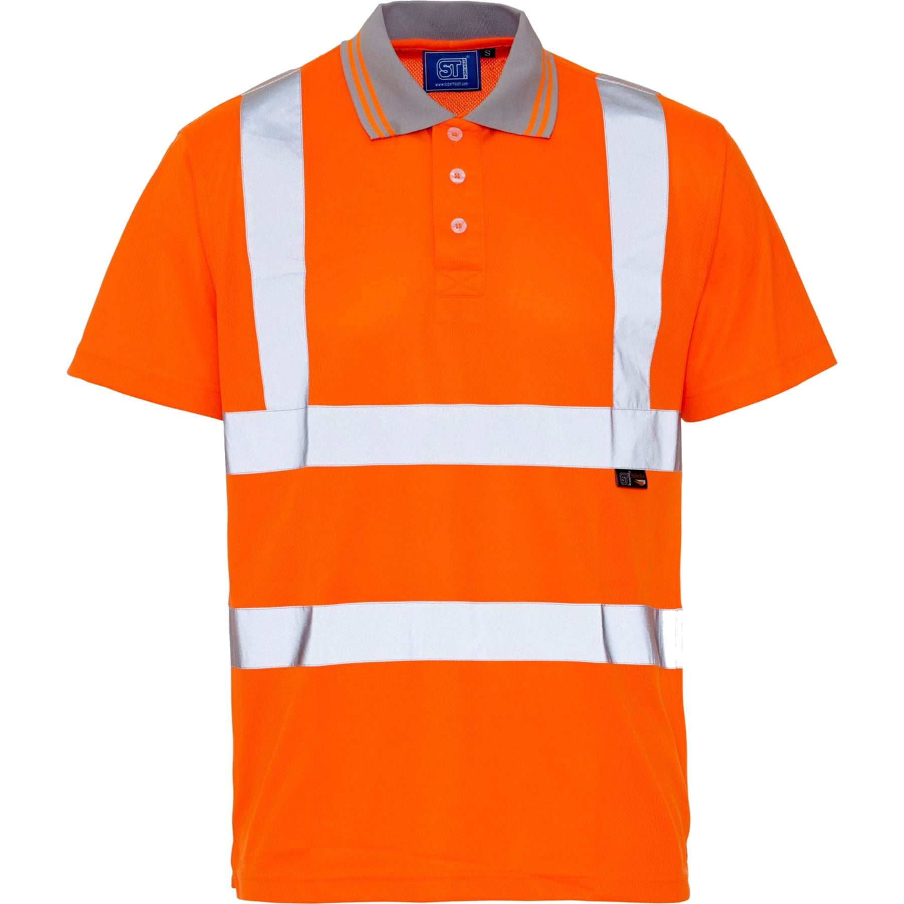 SuperTouch Work Hi Vis Viz Yellow Orange High Visibility Workwear Polo Shirt SuperTouch Work Hi Vis Viz Yellow Orange High Visibility Workwear Polo Shirt