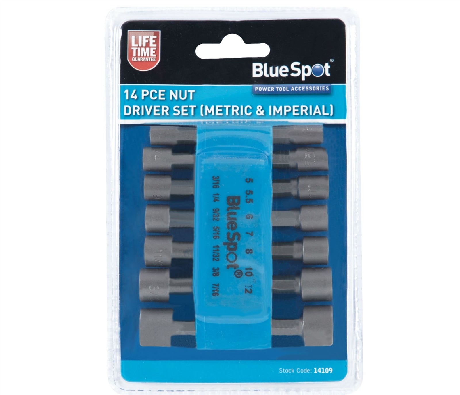 BlueSpot 14Pc Nut Driver Set For Drill Driver Socket Nuts Hex Bolts Screws 14109 BlueSpot 14Pc Nut Driver Set For Drill Driver Socket Nuts Hex Bolts Screws 14109