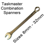 COMBINATION SPANNER METRIC 8mm - 32mm TASKMASTER POLISHED CHROME VANADIUM