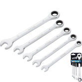 Bluespot 5pc Metric 8-17mm Combination Ratchet Spanner Set Garage Auto Repair