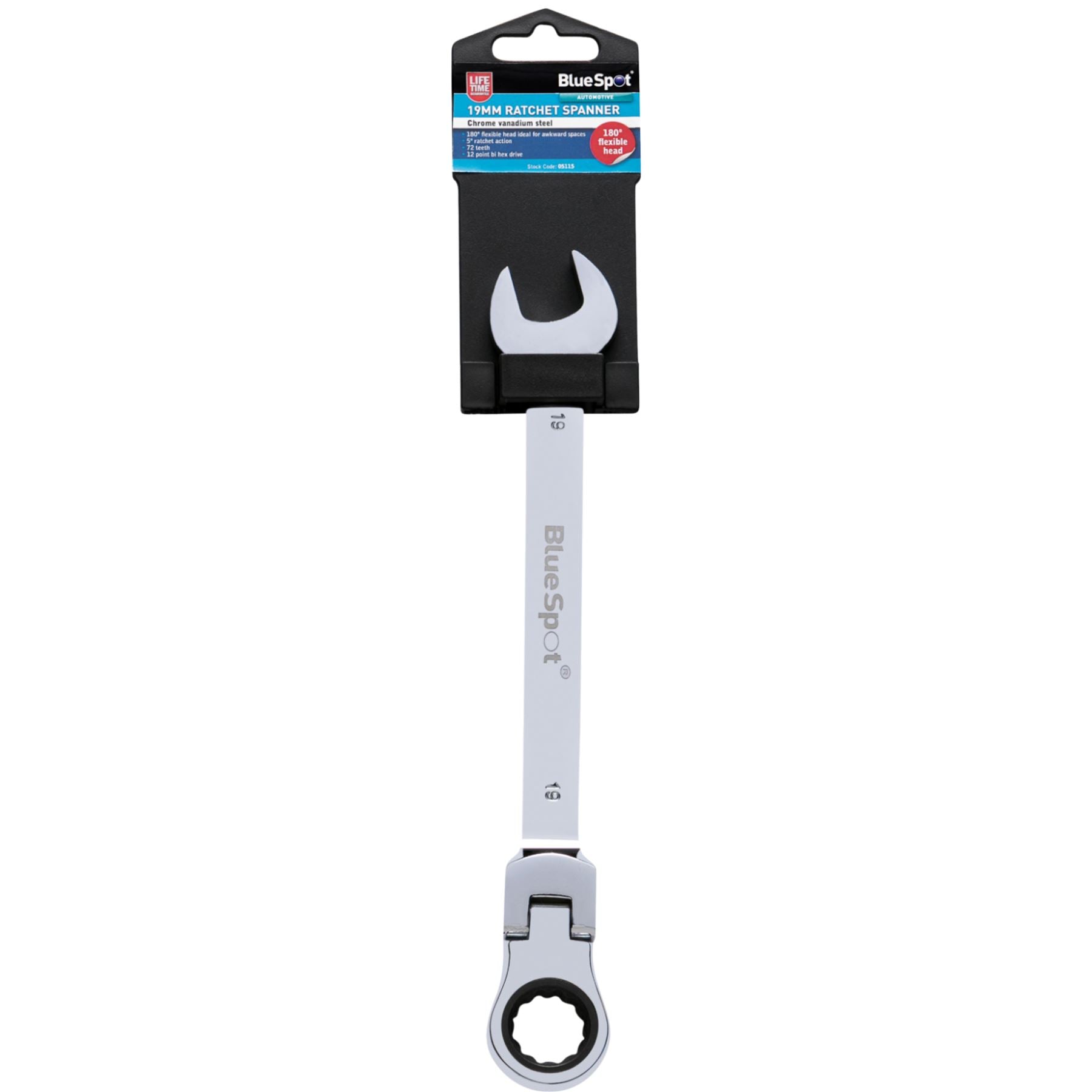 BlueSpot Ratchet Spanner Combination Flexible Head Wrench Metric 8mm To 24mm BlueSpot Ratchet Spanner Combination Flexible Head Wrench Metric 8mm To 24mm
