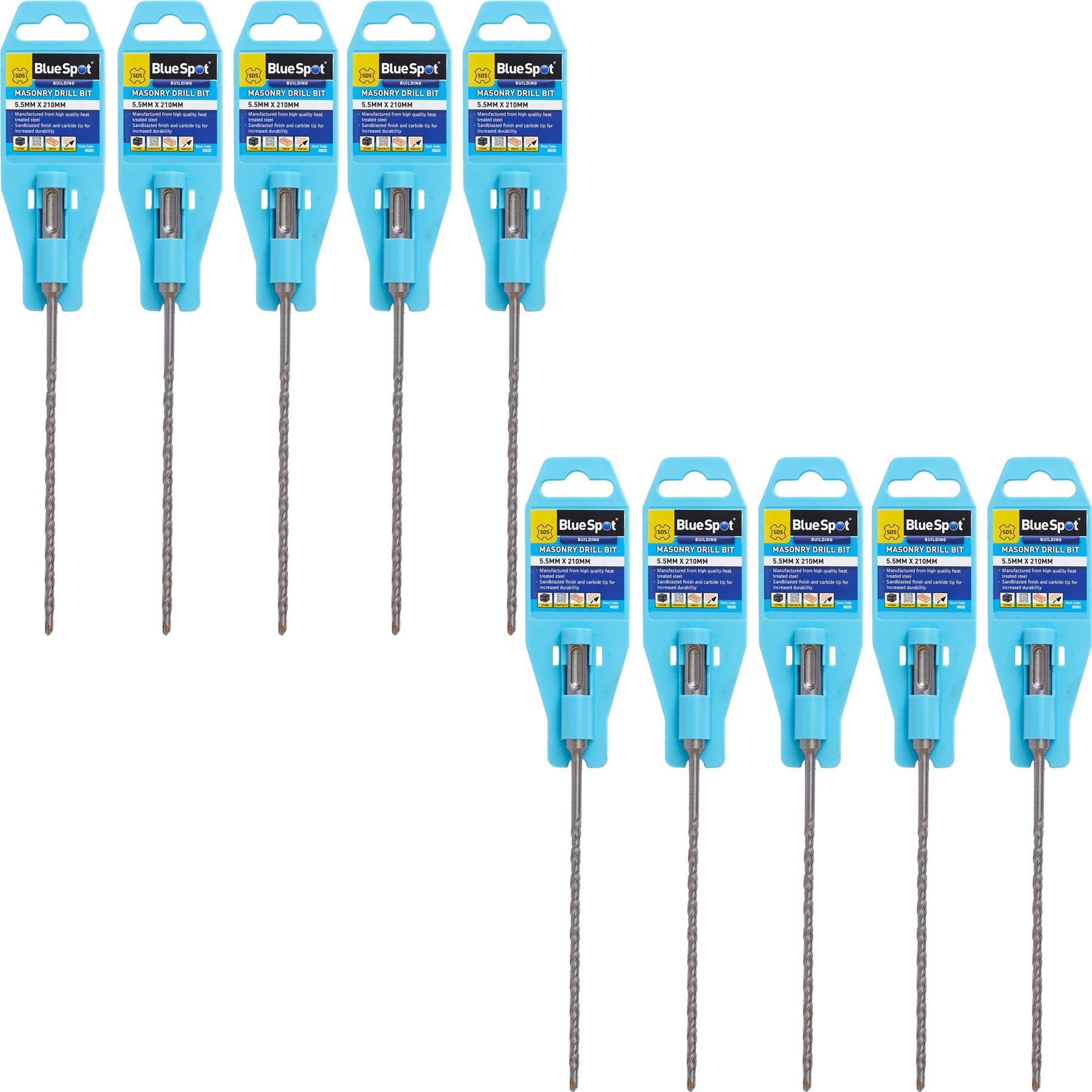 BlueSpot SDS Masonry Hammer Drill Bits Stone Brick Concrete 5.5, 6, 6.5 0r 7mm BlueSpot SDS Masonry Hammer Drill Bits Stone Brick Concrete 5.5, 6, 6.5 0r 7mm