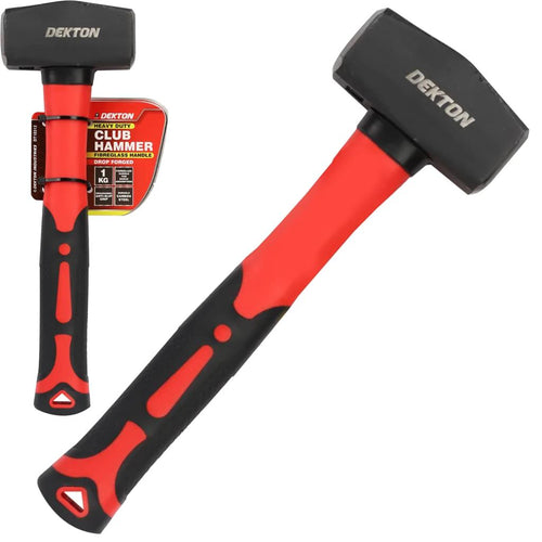 Dekton Club Lump Stoning Hammer Hardened Steel Head Fibreglass Handle 1Kg
