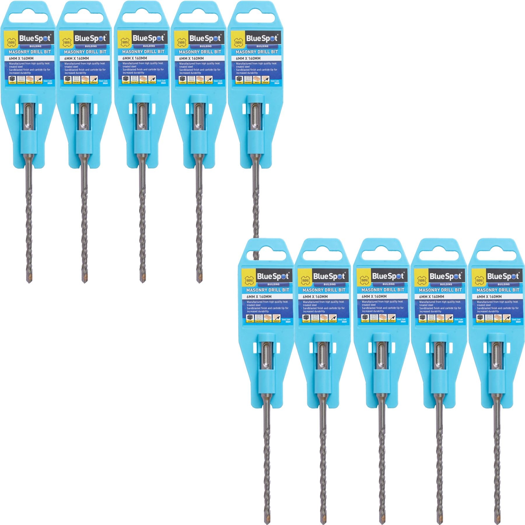 BlueSpot SDS Masonry Hammer Drill Bits Stone Brick Concrete 5.5, 6, 6.5 0r 7mm BlueSpot SDS Masonry Hammer Drill Bits Stone Brick Concrete 5.5, 6, 6.5 0r 7mm