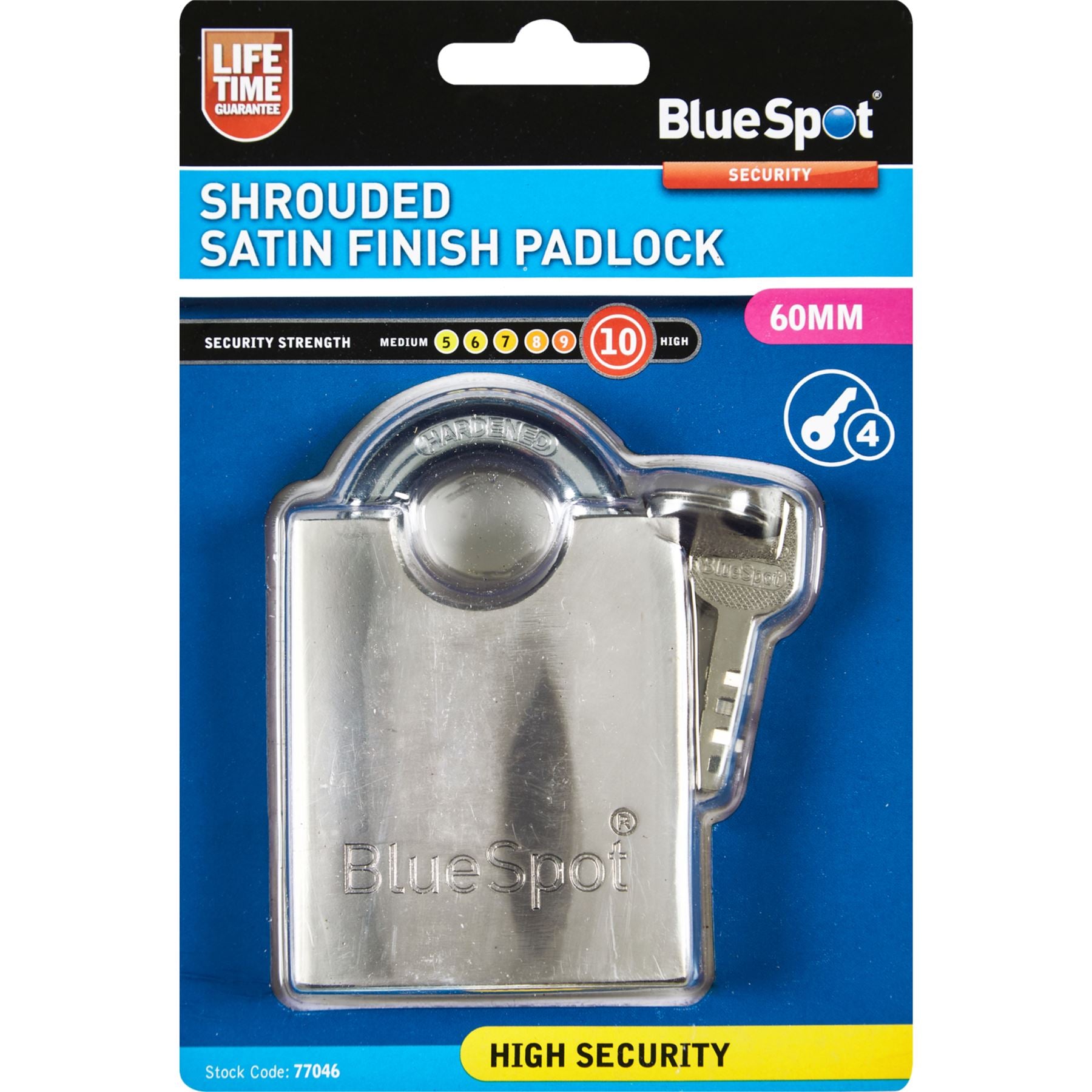 Bluespot High Security Shrouded Closed Shackle Padlock Steel Chain Lock 4 Keys Bluespot High Security Shrouded Closed Shackle Padlock Steel Chain Lock 4 Keys