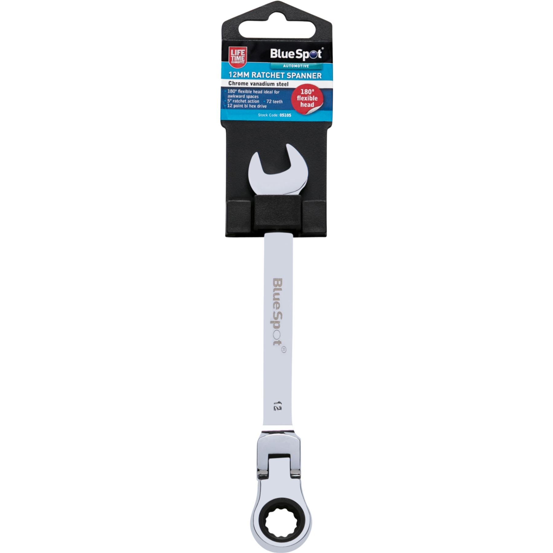 BlueSpot Ratchet Spanner Combination Flexible Head Wrench Metric 8mm To 24mm BlueSpot Ratchet Spanner Combination Flexible Head Wrench Metric 8mm To 24mm