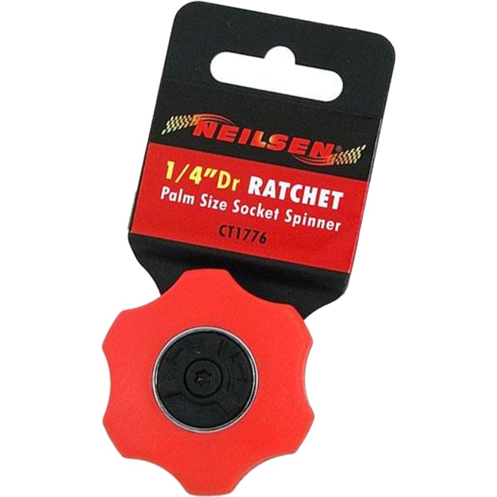 Neilsen Palm Size Ratchet Compact Reversible Socket Spinner 1/4" Drive Hand Tool Neilsen Palm Size Ratchet Compact Reversible Socket Spinner 1/4" Drive Hand Tool