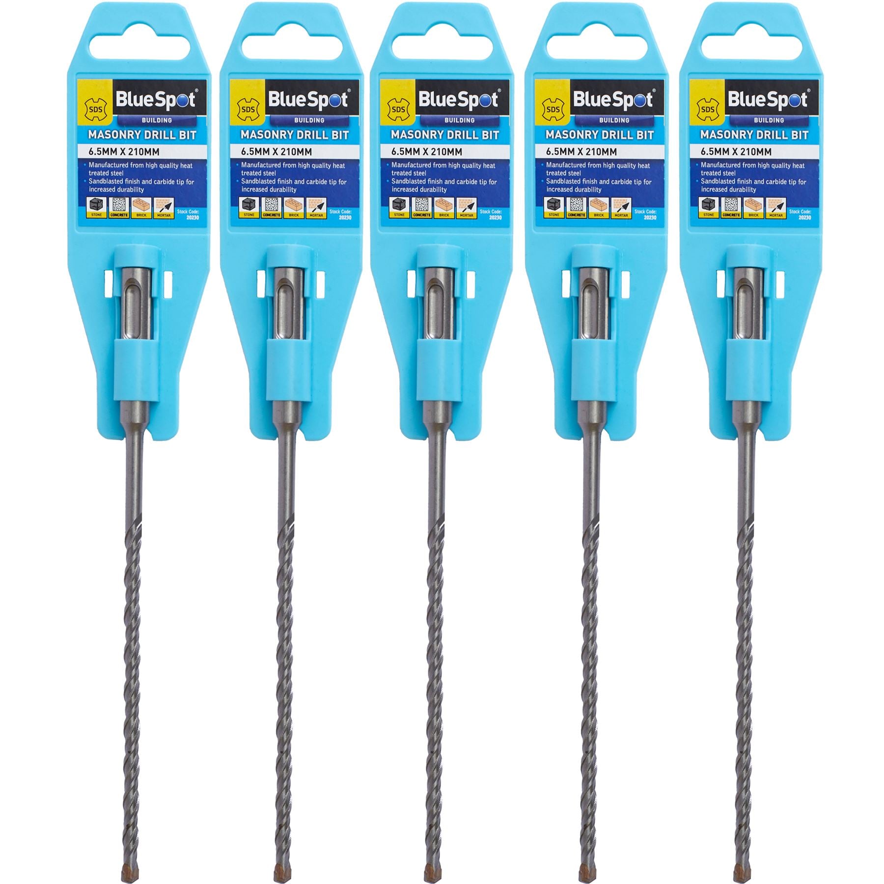 BlueSpot SDS Masonry Hammer Drill Bits Stone Brick Concrete 5.5, 6, 6.5 0r 7mm BlueSpot SDS Masonry Hammer Drill Bits Stone Brick Concrete 5.5, 6, 6.5 0r 7mm