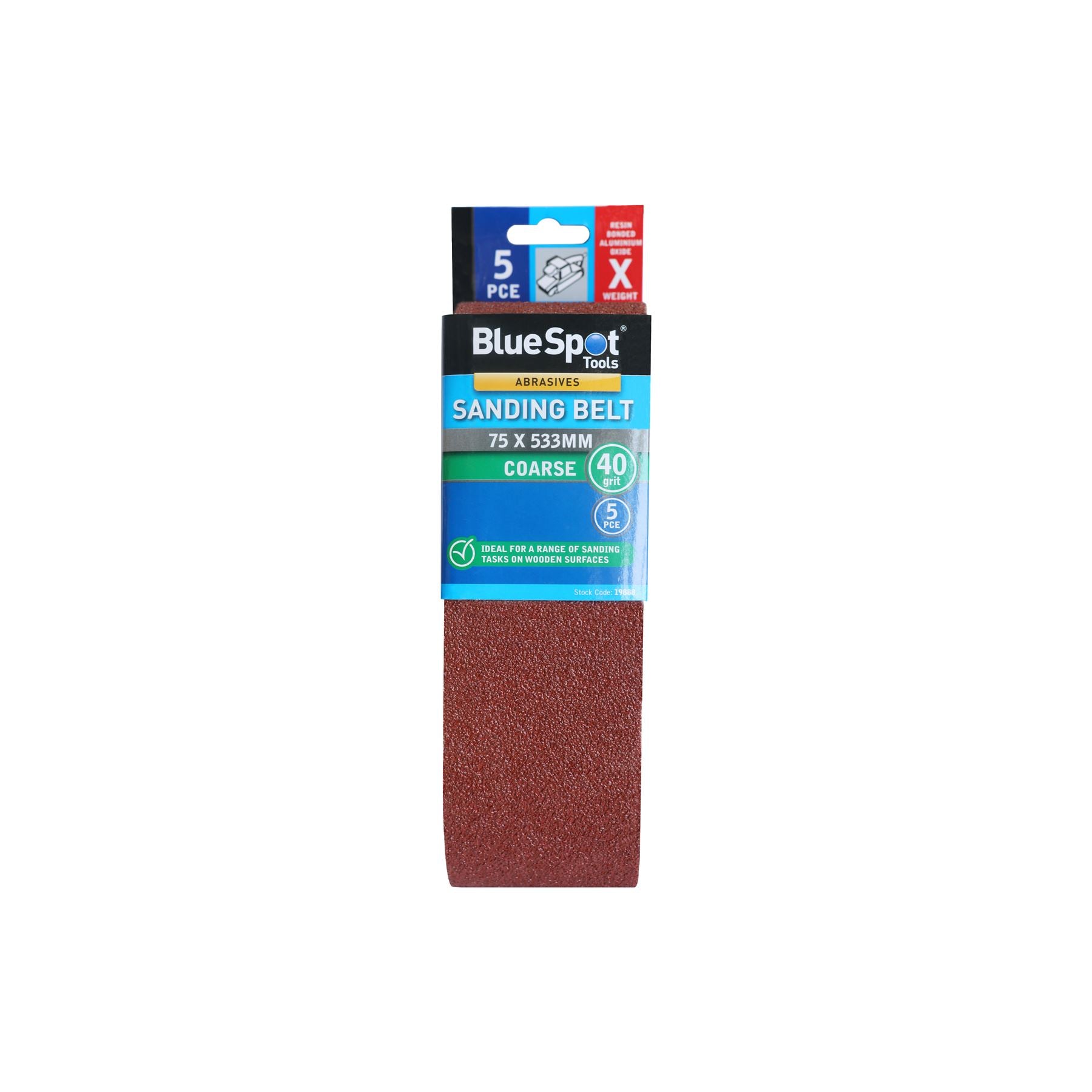 Bluespot Sanding Belts Assorted Grit Paint Removal Belt Sander 75mm X 533mm Bluespot Sanding Belts Assorted Grit Paint Removal Belt Sander 75mm X 533mm