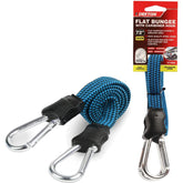 Dekton 72" Flat Bungee Cord With Carabiner Hook Clip 10mm Elastic Tie Down