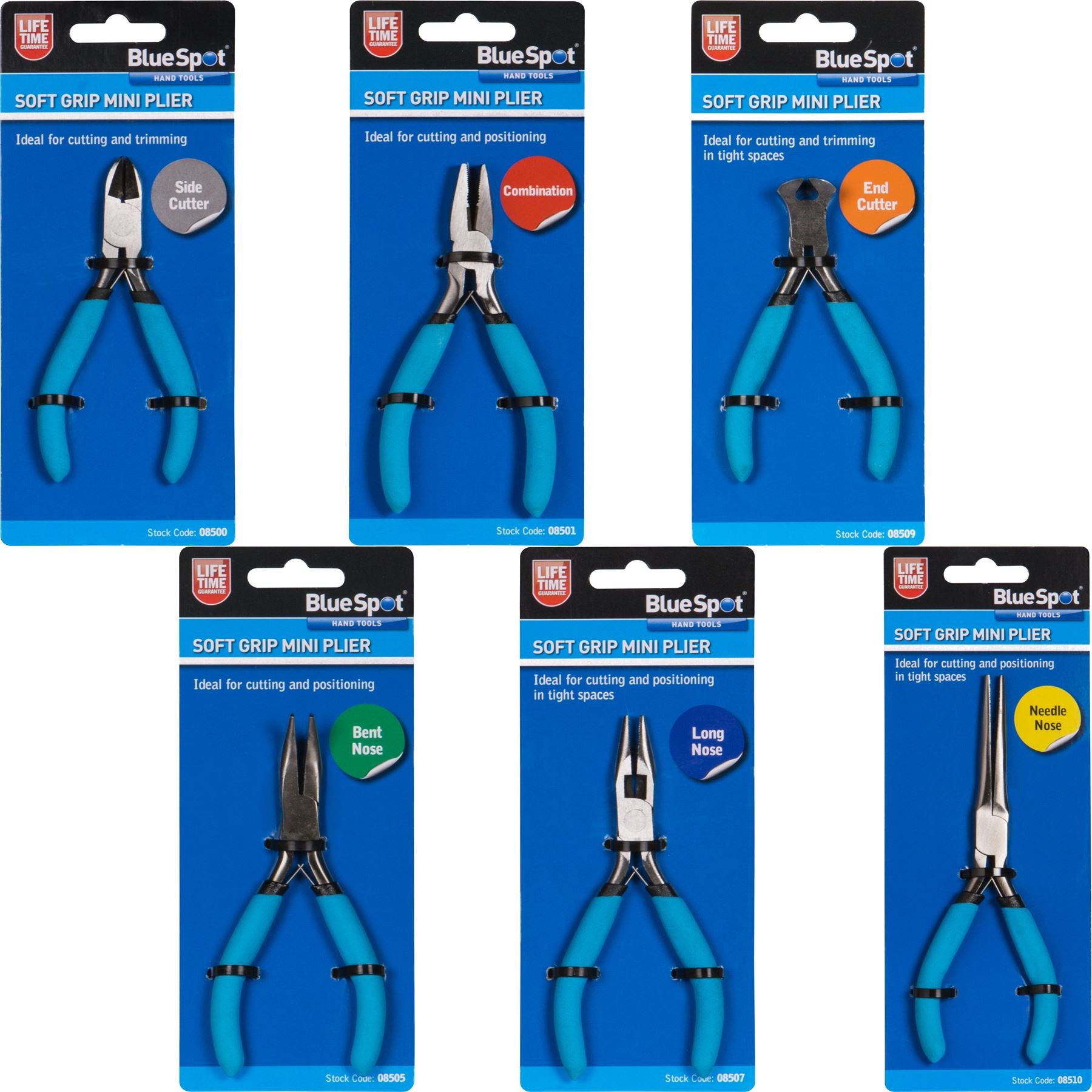 BlueSpot Jewellery Making Mini Pliers Extra Long Bent Nose Side End Cutter Tools BlueSpot Jewellery Making Mini Pliers Extra Long Bent Nose Side End Cutter Tools