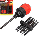 Dekton 37pc Compact Adjustable Stubby Ratchet Screwdriver And Bit Set Tool