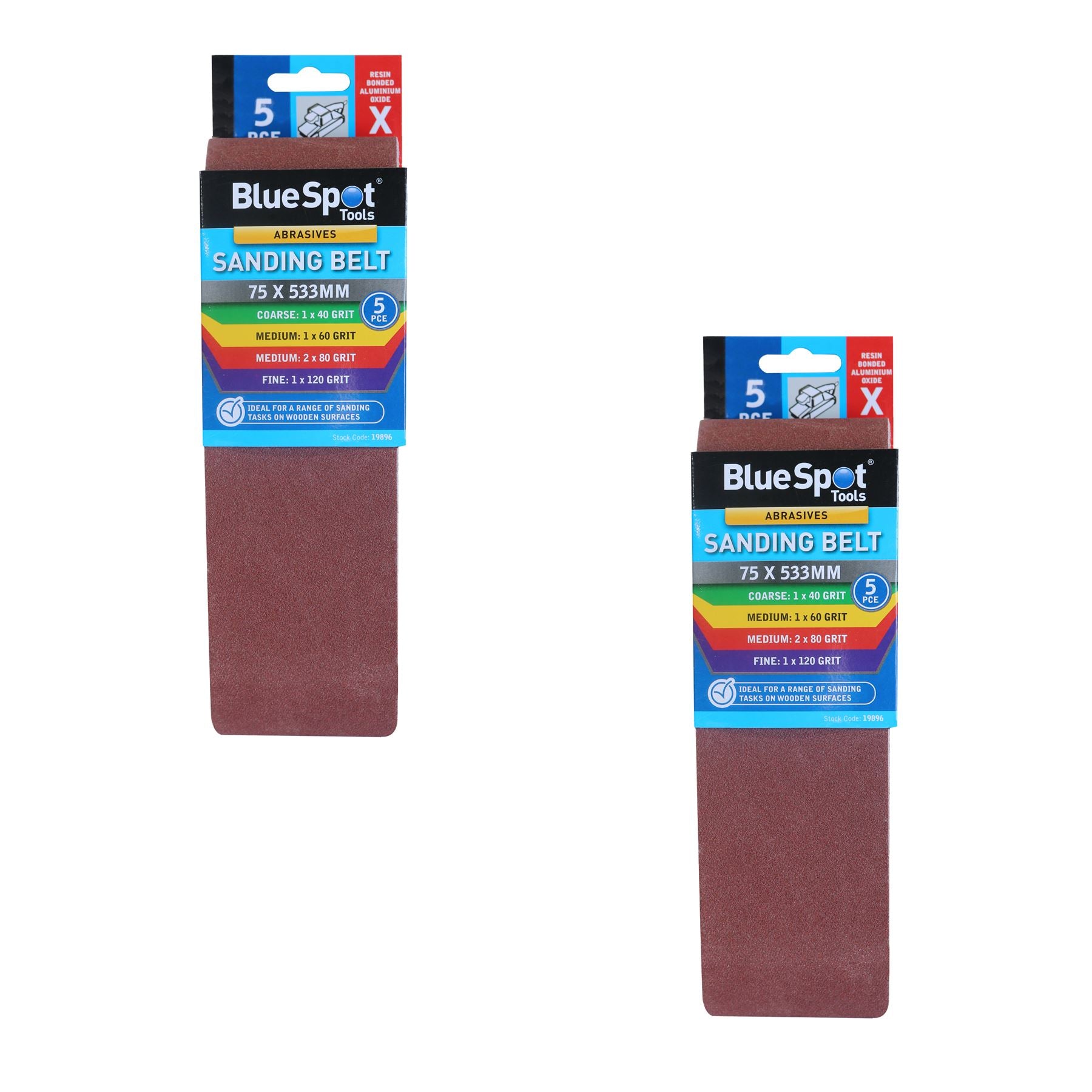 Bluespot Sanding Belts Assorted Grit Paint Removal Belt Sander 75mm X 533mm Bluespot Sanding Belts Assorted Grit Paint Removal Belt Sander 75mm X 533mm