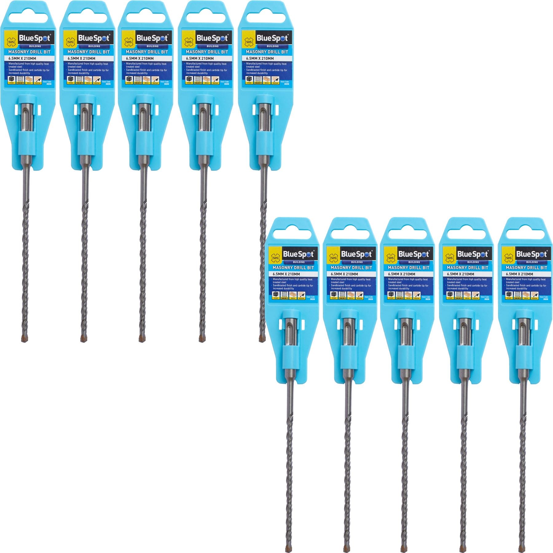 BlueSpot SDS Masonry Hammer Drill Bits Stone Brick Concrete 5.5, 6, 6.5 0r 7mm BlueSpot SDS Masonry Hammer Drill Bits Stone Brick Concrete 5.5, 6, 6.5 0r 7mm