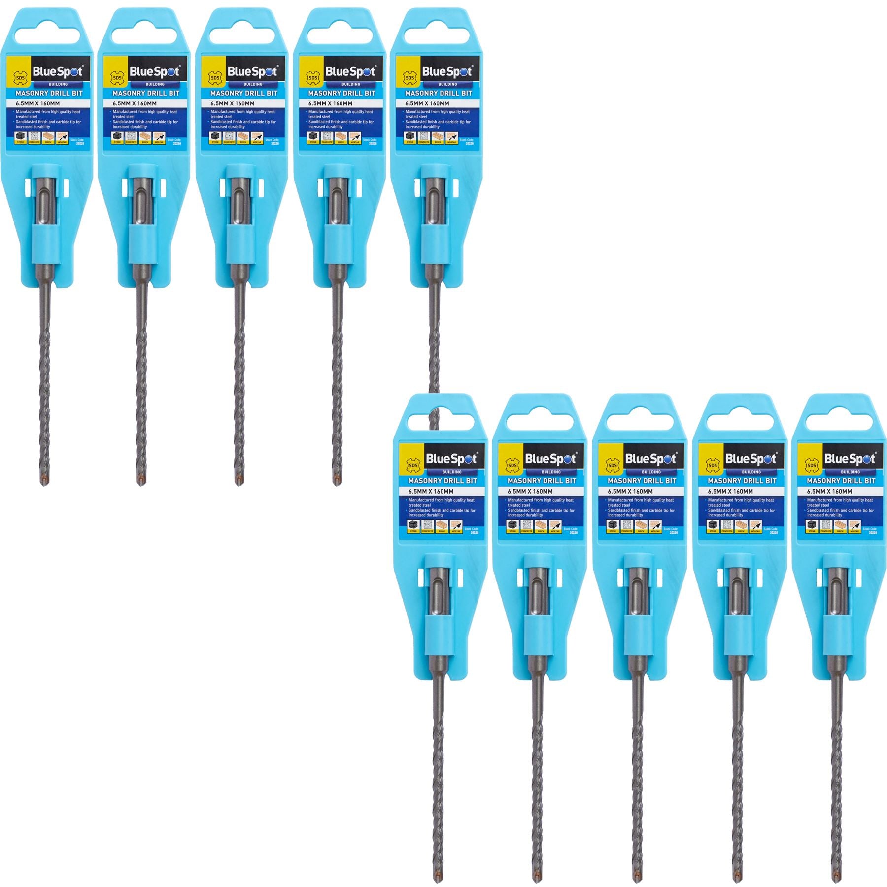 BlueSpot SDS Masonry Hammer Drill Bits Stone Brick Concrete 5.5, 6, 6.5 0r 7mm BlueSpot SDS Masonry Hammer Drill Bits Stone Brick Concrete 5.5, 6, 6.5 0r 7mm