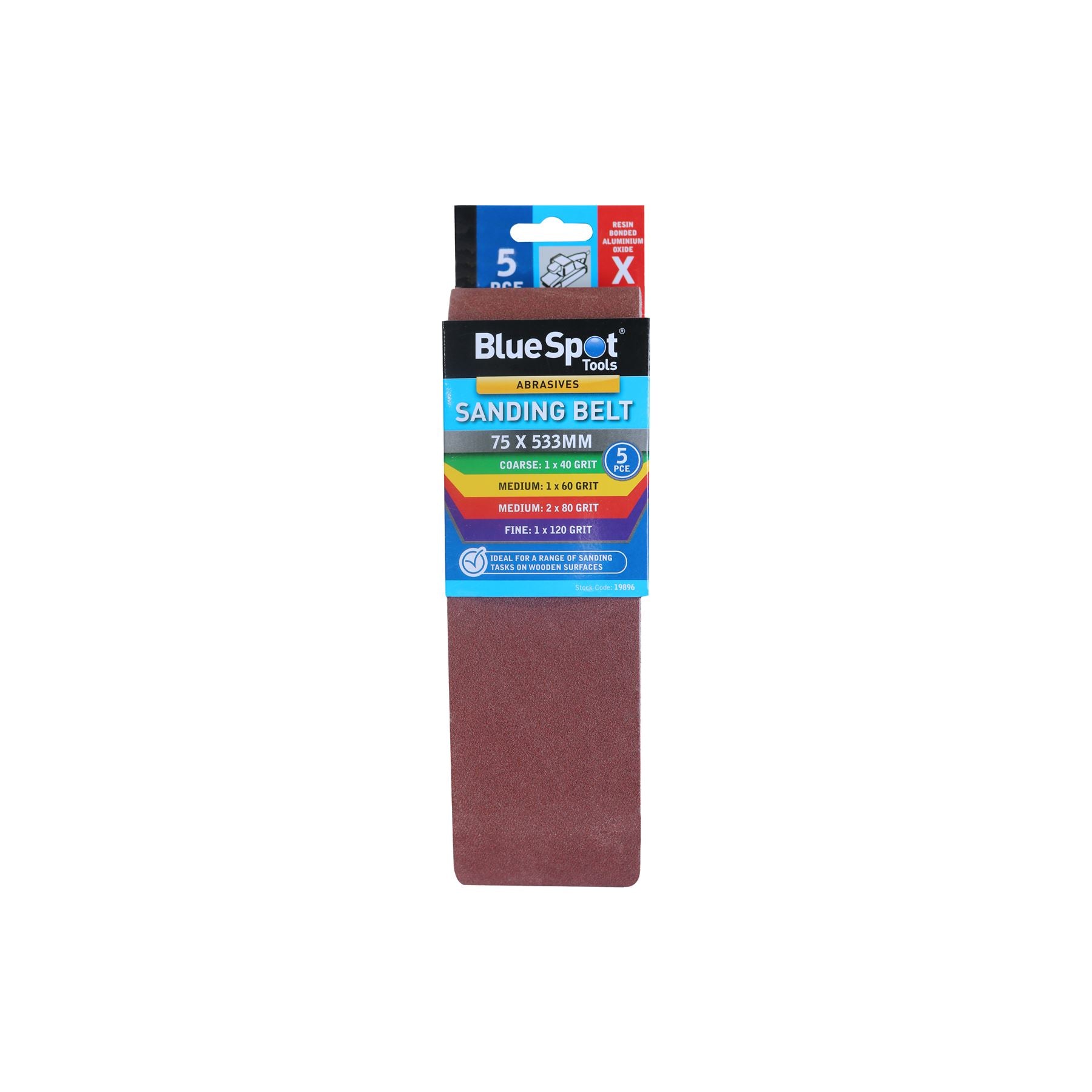 Bluespot Sanding Belts Assorted Grit Paint Removal Belt Sander 75mm X 533mm Bluespot Sanding Belts Assorted Grit Paint Removal Belt Sander 75mm X 533mm