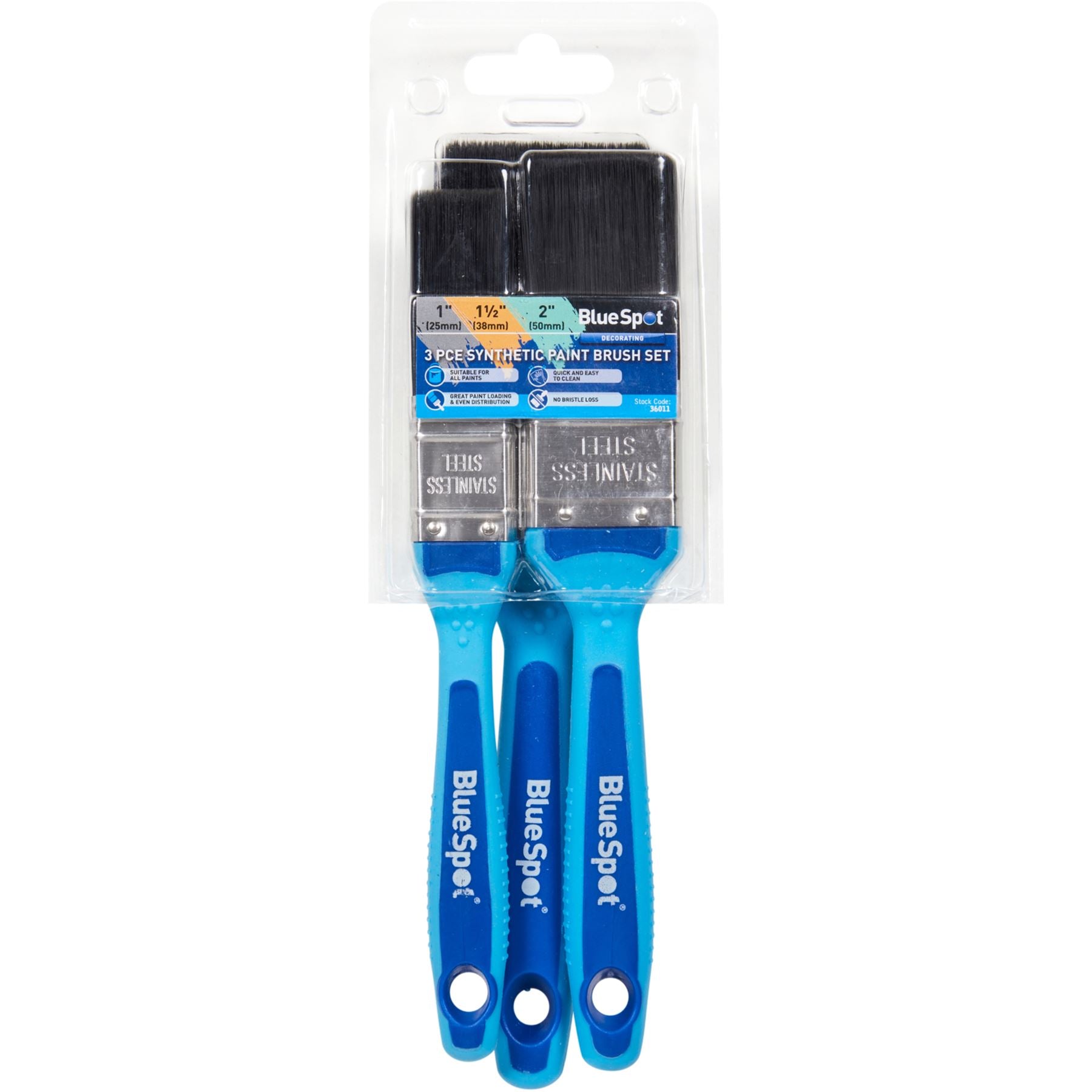BlueSpot Synthetic Soft Grip Paint Brushes Decorating Fence DIY Brush 1" To 4" BlueSpot Synthetic Soft Grip Paint Brushes Decorating Fence DIY Brush 1" To 4"