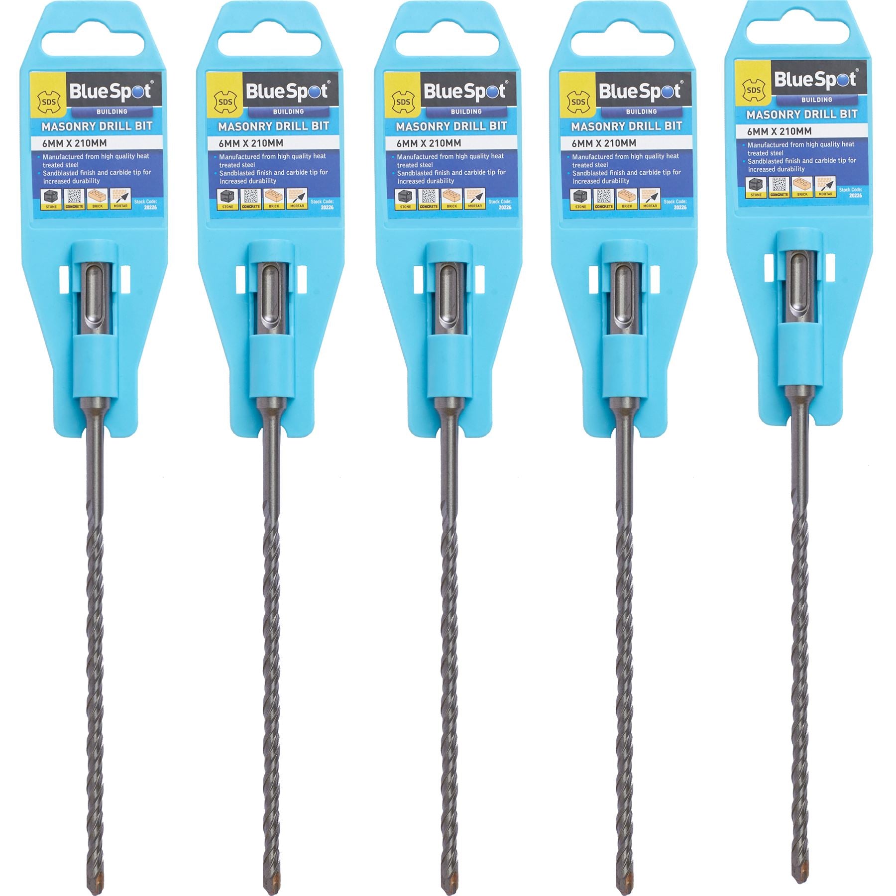 BlueSpot SDS Masonry Hammer Drill Bits Stone Brick Concrete 5.5, 6, 6.5 0r 7mm BlueSpot SDS Masonry Hammer Drill Bits Stone Brick Concrete 5.5, 6, 6.5 0r 7mm