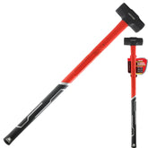 Dekton 7lb Carbon Steel Long Sledge Hammer Fibreglass Grip Handle 3.15kg