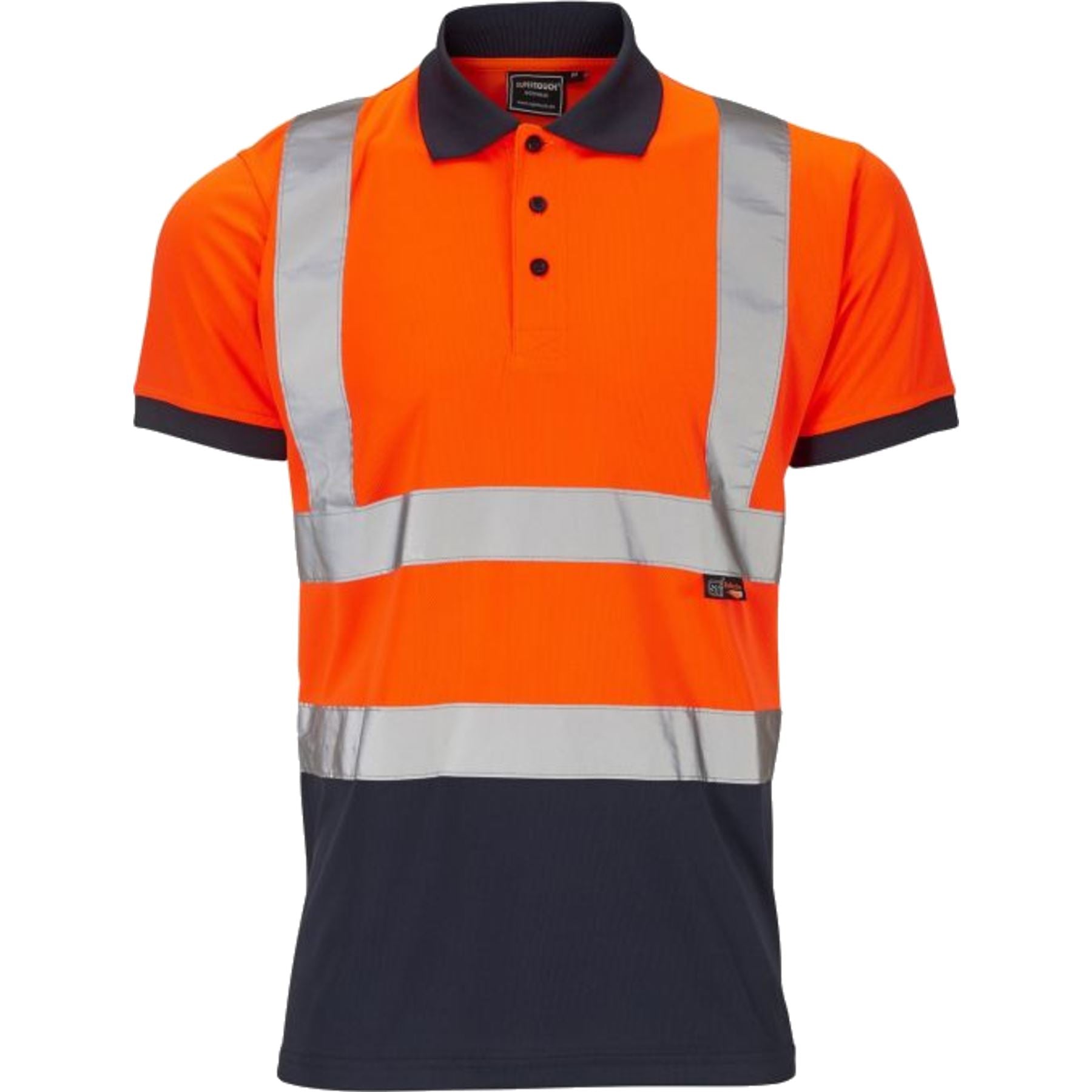 SuperTouch Work Hi Vis Viz Yellow Orange High Visibility Workwear Polo Shirt SuperTouch Work Hi Vis Viz Yellow Orange High Visibility Workwear Polo Shirt