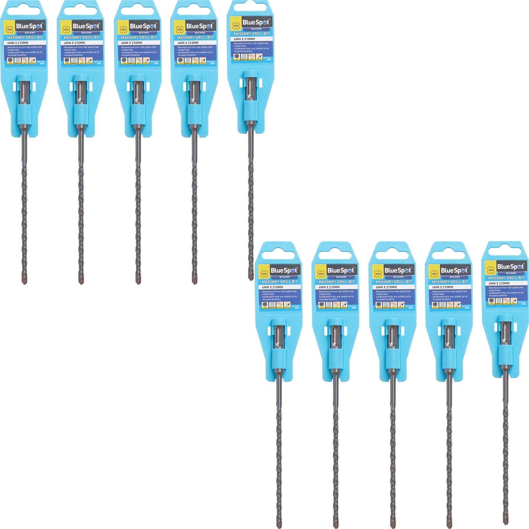 BlueSpot SDS Masonry Hammer Drill Bits Stone Brick Concrete 5.5, 6, 6.5 0r 7mm BlueSpot SDS Masonry Hammer Drill Bits Stone Brick Concrete 5.5, 6, 6.5 0r 7mm