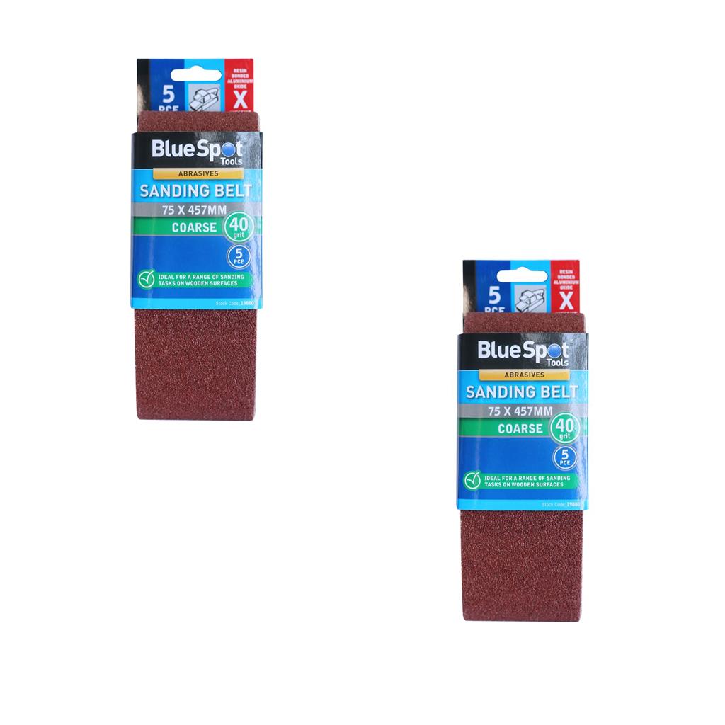 Bluespot Sanding Belts Assorted Grit Paint Removal Belt Sander 75mm X 457mm Bluespot Sanding Belts Assorted Grit Paint Removal Belt Sander 75mm X 457mm