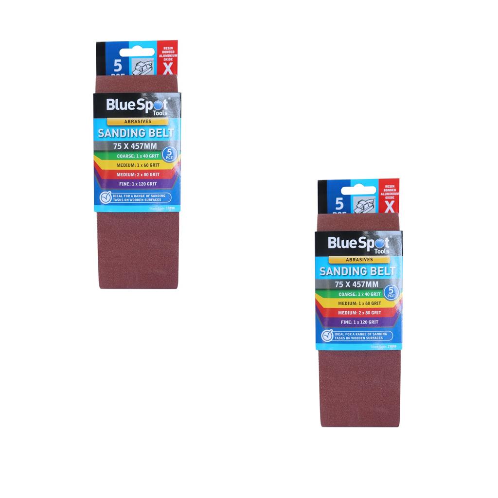 Bluespot Sanding Belts Assorted Grit Paint Removal Belt Sander 75mm X 457mm Bluespot Sanding Belts Assorted Grit Paint Removal Belt Sander 75mm X 457mm