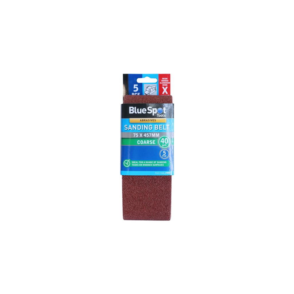 Bluespot Sanding Belts Assorted Grit Paint Removal Belt Sander 75mm X 457mm Bluespot Sanding Belts Assorted Grit Paint Removal Belt Sander 75mm X 457mm