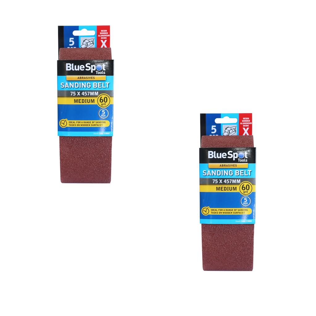Bluespot Sanding Belts Assorted Grit Paint Removal Belt Sander 75mm X 457mm