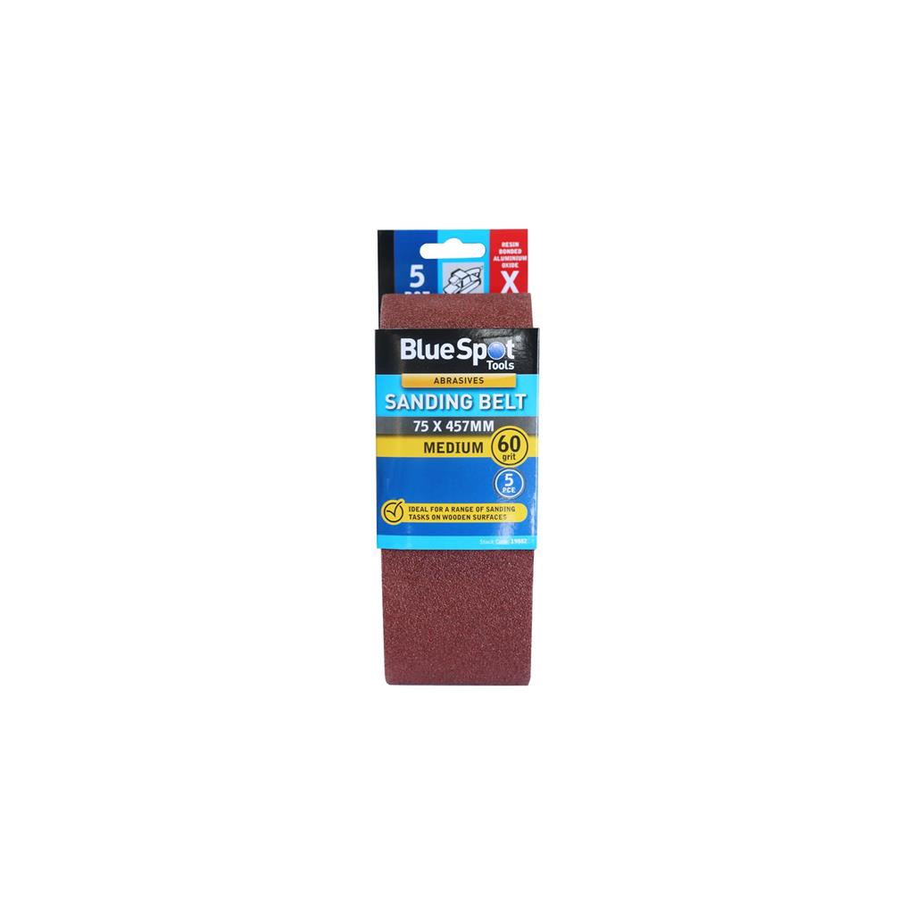 Bluespot Sanding Belts Assorted Grit Paint Removal Belt Sander 75mm X 457mm Bluespot Sanding Belts Assorted Grit Paint Removal Belt Sander 75mm X 457mm