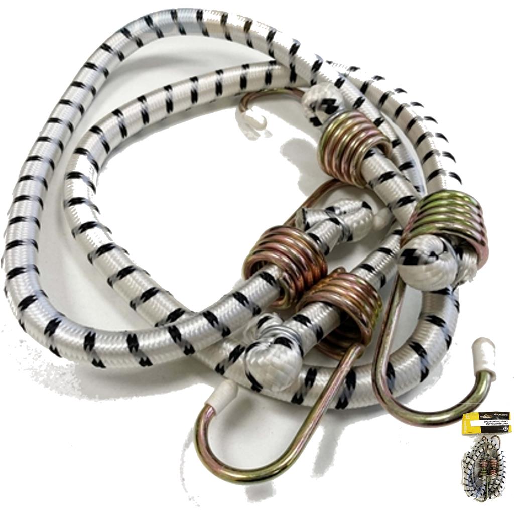 Toolzone 2pc 12mm Thick Elastic Stretch Bungee Cords Hooks Tie Down Straps 24" Toolzone 2pc 12mm Thick Elastic Stretch Bungee Cords Hooks Tie Down Straps 24"