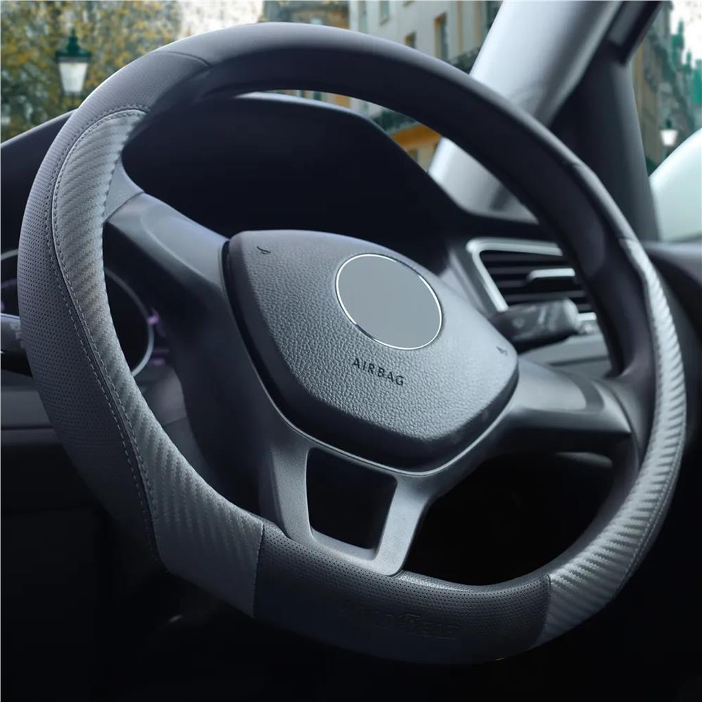 Goodyear Steering Wheel Glove Cover Black & Grey Mat Leather Look Universal Goodyear Steering Wheel Glove Cover Black & Grey Mat Leather Look Universal
