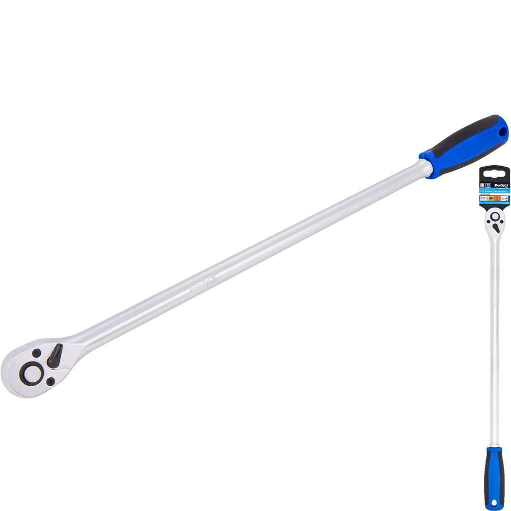 Bluespot Extra Long Reach Socket Ratchet Quick Release 72 Teeth 460mm 3/8" Bluespot Extra Long Reach Socket Ratchet Quick Release 72 Teeth 460mm 3/8"