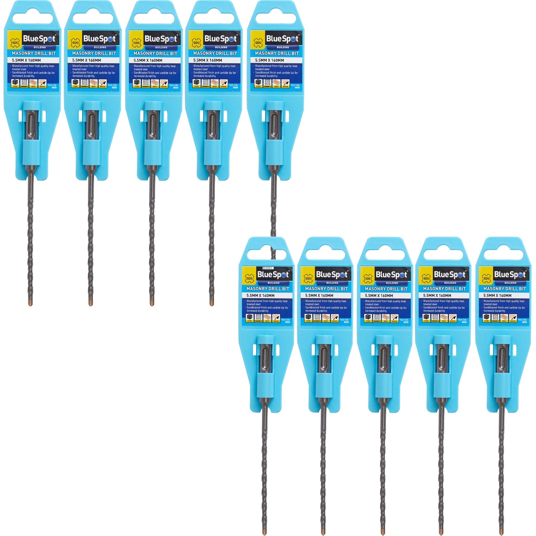 BlueSpot SDS Masonry Hammer Drill Bits Stone Brick Concrete 5.5, 6, 6.5 0r 7mm BlueSpot SDS Masonry Hammer Drill Bits Stone Brick Concrete 5.5, 6, 6.5 0r 7mm