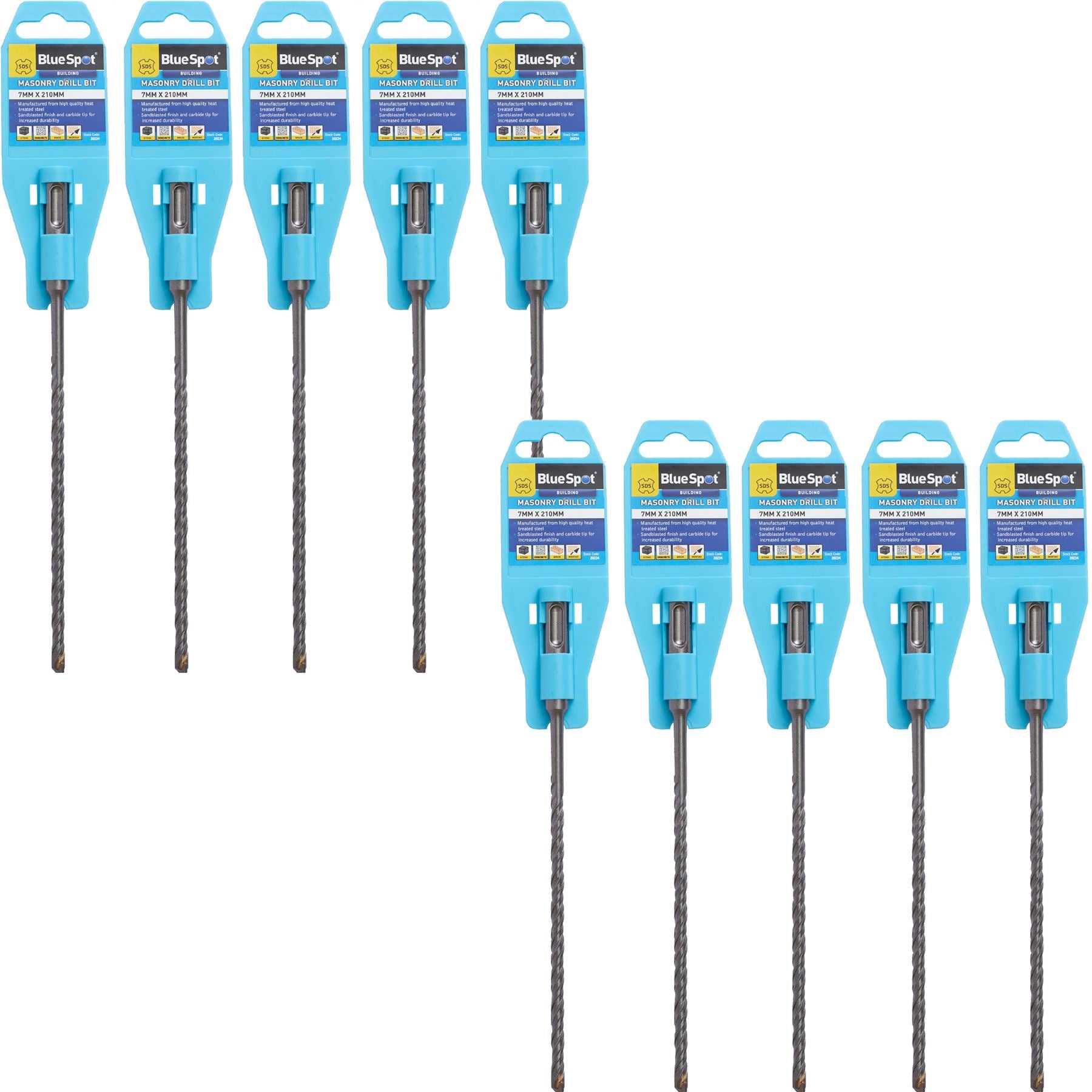 BlueSpot SDS Masonry Hammer Drill Bits Stone Brick Concrete 5.5, 6, 6.5 0r 7mm BlueSpot SDS Masonry Hammer Drill Bits Stone Brick Concrete 5.5, 6, 6.5 0r 7mm