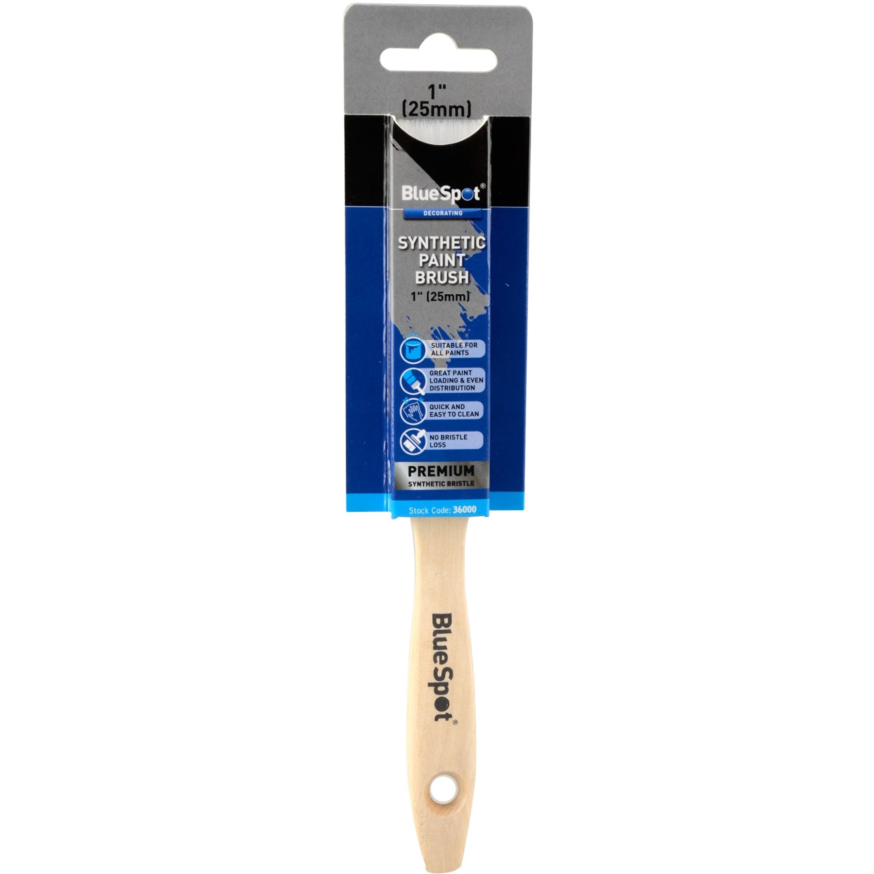 BlueSpot Synthetic Wooden Handle Paint Brushes Decorating DIY Brush 1" - 4" BlueSpot Synthetic Wooden Handle Paint Brushes Decorating DIY Brush 1" - 4"