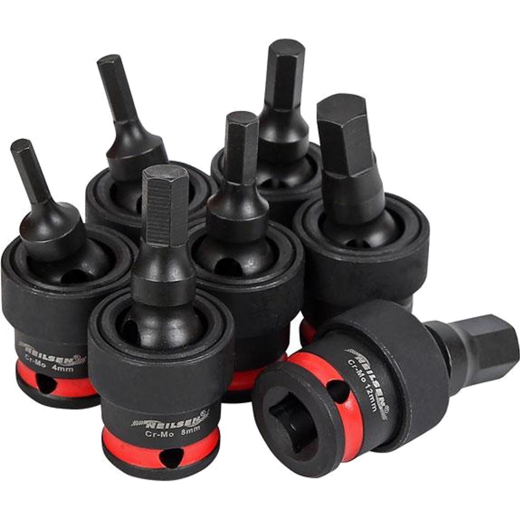 Neilsen Universal Swivel Impact Hex Bit UJ Driver Socket Set 3/8" 4mm - 12mm 7pc Neilsen Universal Swivel Impact Hex Bit UJ Driver Socket Set 3/8" 4mm - 12mm 7pc