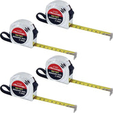 Neilsen 4pc Chrome Tape Measure Imperial Metric Scale Easy Lock 5m 16ft