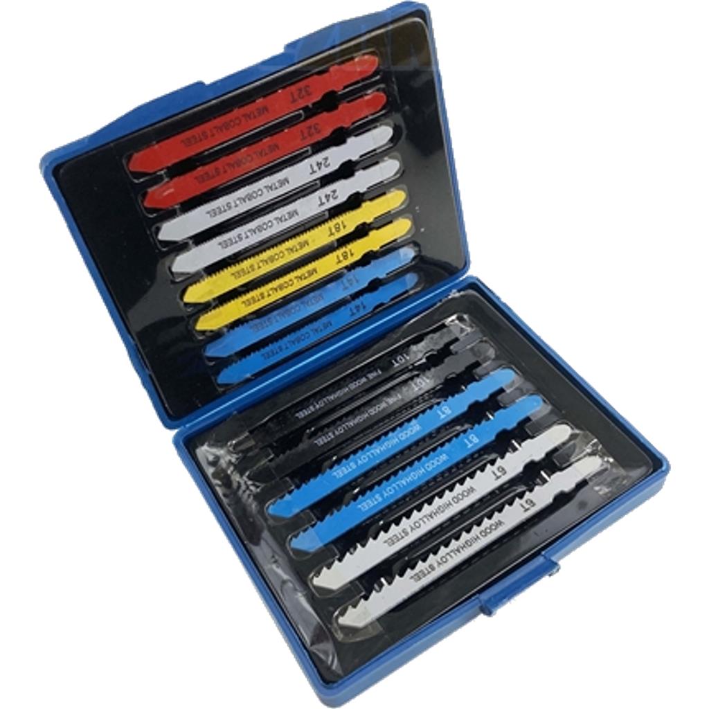 Toolzone 14pc Jigsaw Blade Set T Shank Fast Cut Blades For Metal Wood Plastic Toolzone 14pc Jigsaw Blade Set T Shank Fast Cut Blades For Metal Wood Plastic