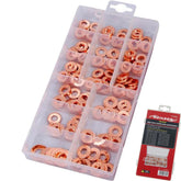 Neilsen 150pc Assorted DIY Workshop Hardware Injector Copper Sealing Ring Set