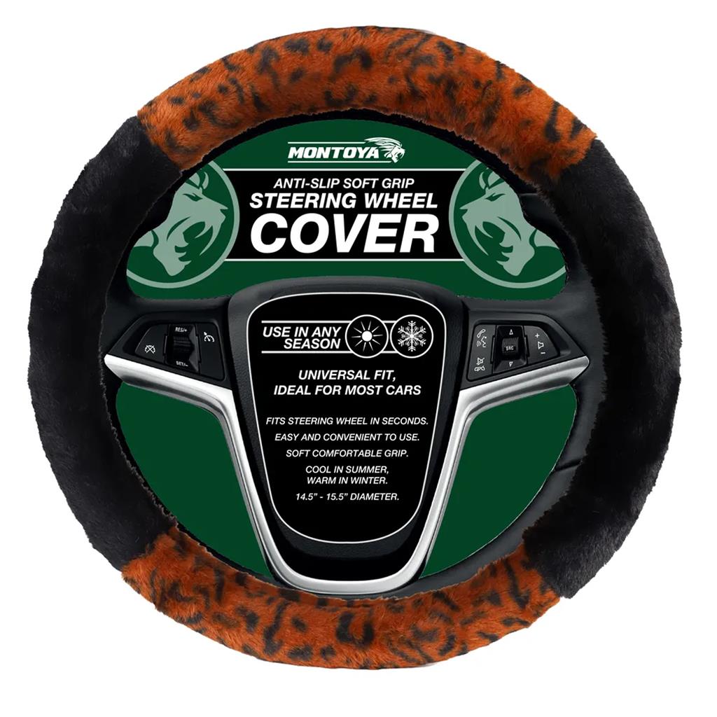 Montoya Steering Wheel Glove Cover Soft Grip Furry Leopard Print Universal Montoya Steering Wheel Glove Cover Soft Grip Furry Leopard Print Universal