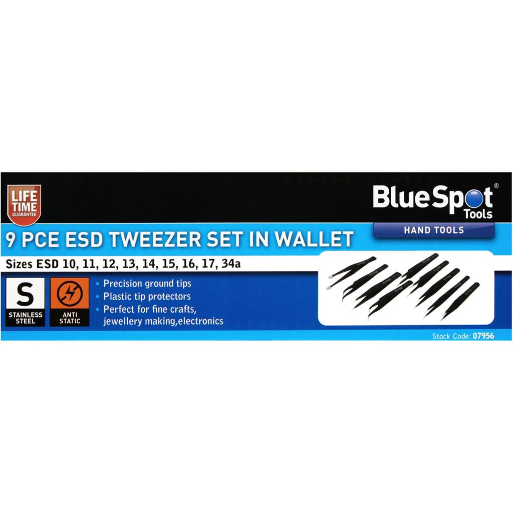 Neilsen 10pc Precision ESD Anti Static Tweezers Jewellery Electronics Set Neilsen 10pc Precision ESD Anti Static Tweezers Jewellery Electronics Set