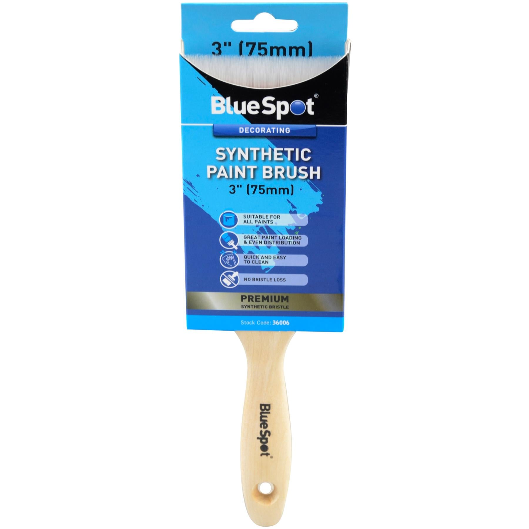 BlueSpot Synthetic Wooden Handle Paint Brushes Decorating DIY Brush 1" - 4" BlueSpot Synthetic Wooden Handle Paint Brushes Decorating DIY Brush 1" - 4"