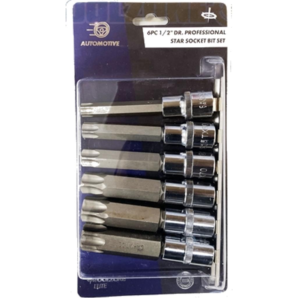 Toolzone 6pc Torx Bit Star Socket Set T55 -T100 Trx 1/2" Drive Sockets Toolzone 6pc Torx Bit Star Socket Set T55 -T100 Trx 1/2" Drive Sockets