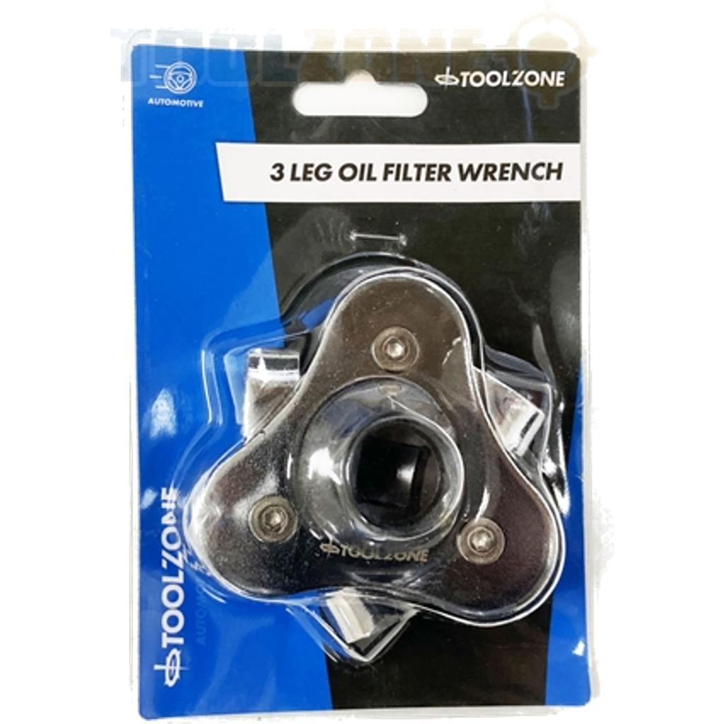 Toolzone 3 Jaw Oil Filter Wrench Adjustable Oil Filter Removal Tool 63mm - 102mm Toolzone 3 Jaw Oil Filter Wrench Adjustable Oil Filter Removal Tool 63mm - 102mm