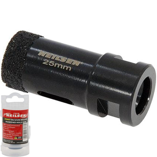 Neilsen 25mm Porcelain Tile Ceramic Stone Diamond Hole Saw Drill Bit M14 Grinder