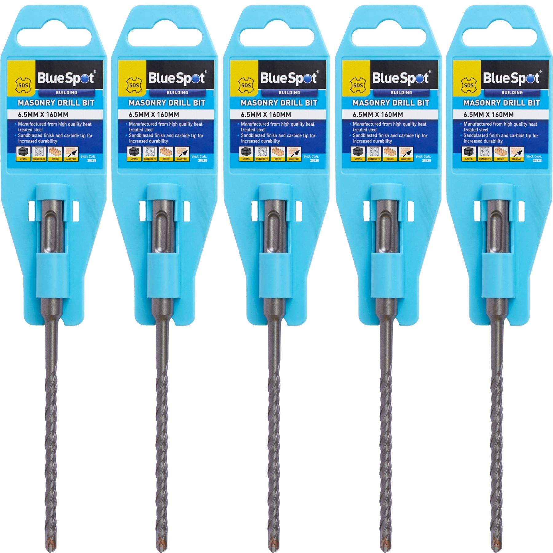 BlueSpot SDS Masonry Hammer Drill Bits Stone Brick Concrete 5.5, 6, 6.5 0r 7mm BlueSpot SDS Masonry Hammer Drill Bits Stone Brick Concrete 5.5, 6, 6.5 0r 7mm