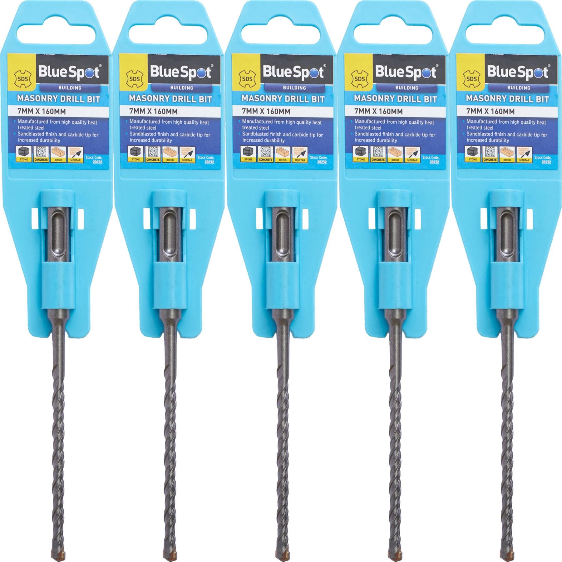 BlueSpot SDS Masonry Hammer Drill Bits Stone Brick Concrete 5.5, 6, 6.5 0r 7mm BlueSpot SDS Masonry Hammer Drill Bits Stone Brick Concrete 5.5, 6, 6.5 0r 7mm